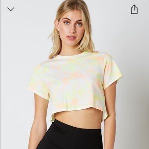 🍭 NWT- Cotton Candy LA tie dye crop top🍭